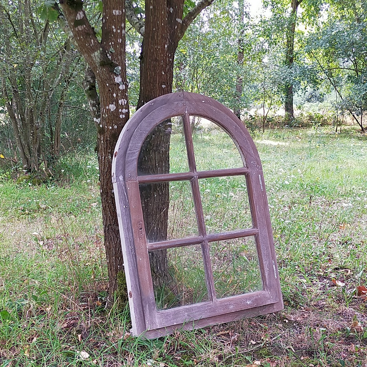 Fenêtre ancienne cintrée 6 carreaux avec son cadre Portes-photo-1