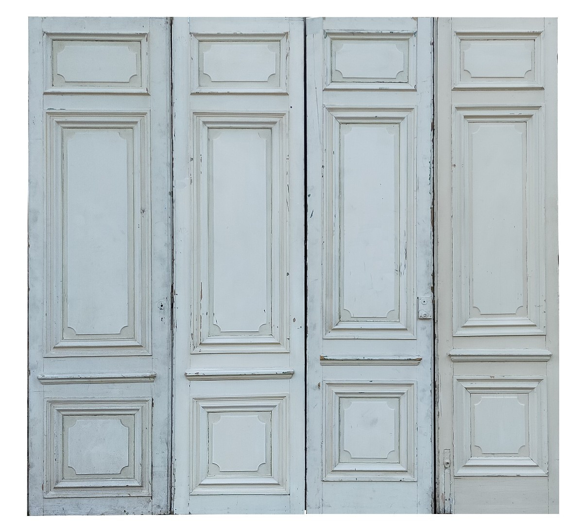 Large Lot Of Woodwork, Low Paneling, 29 Linear Meters, Old Doors-photo-2