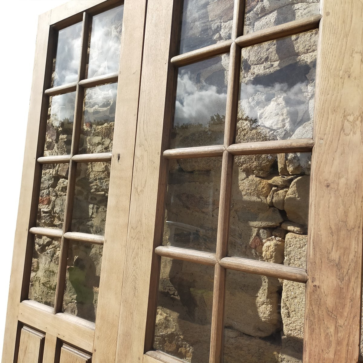 Double Glazed Door, Old Replica From The 18th Century In Oak-photo-4