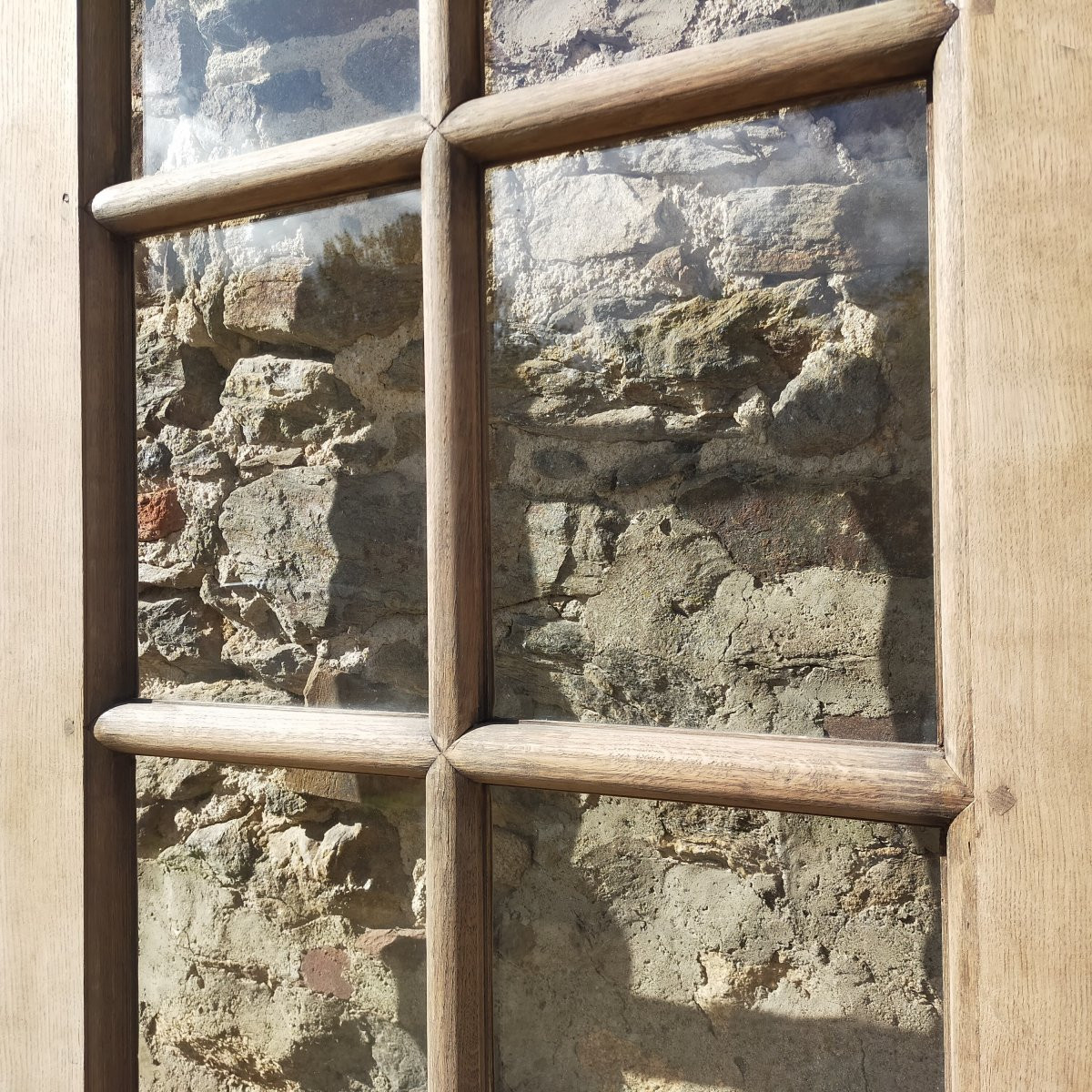 Double Glazed Door, Old Replica From The 18th Century In Oak-photo-1