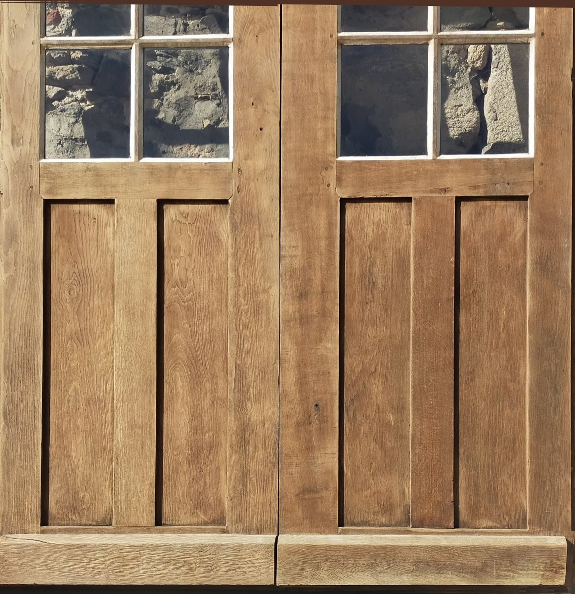 Double Glazed Door, Old Replica From The 18th Century In Oak-photo-3