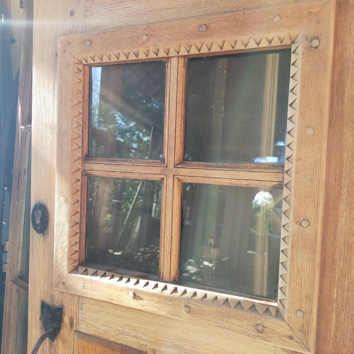 Vintage Oak-paned Glazed Front Door-photo-3