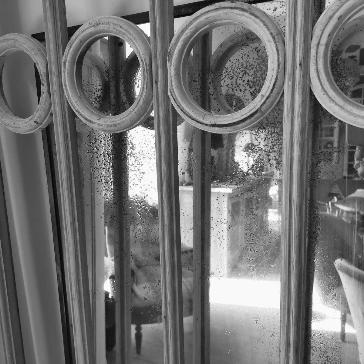 Antique Double Glazed Door "with Circles" Partition, Bay Window, Woodwork-photo-4