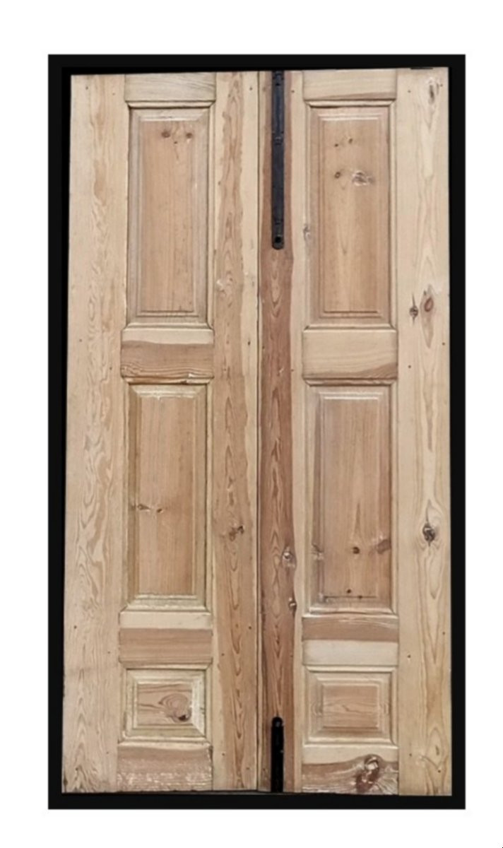 6 Portes Anciennes  De Communication Ou Placard En Mélèze à 3 panneaux-photo-2