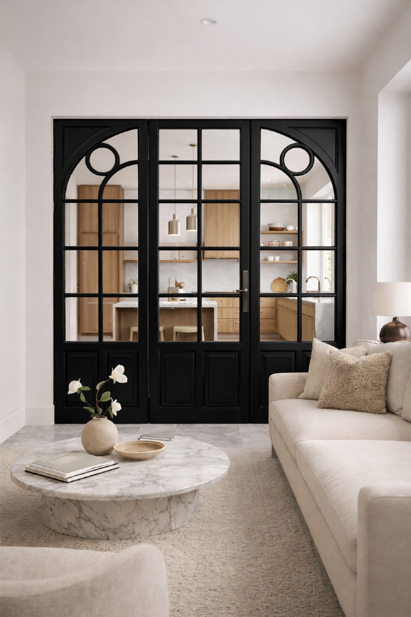 Triptyque de portes vitrées anciennes d'époque Art Déco et 200 autres éléments vitrés décoratif-photo-4