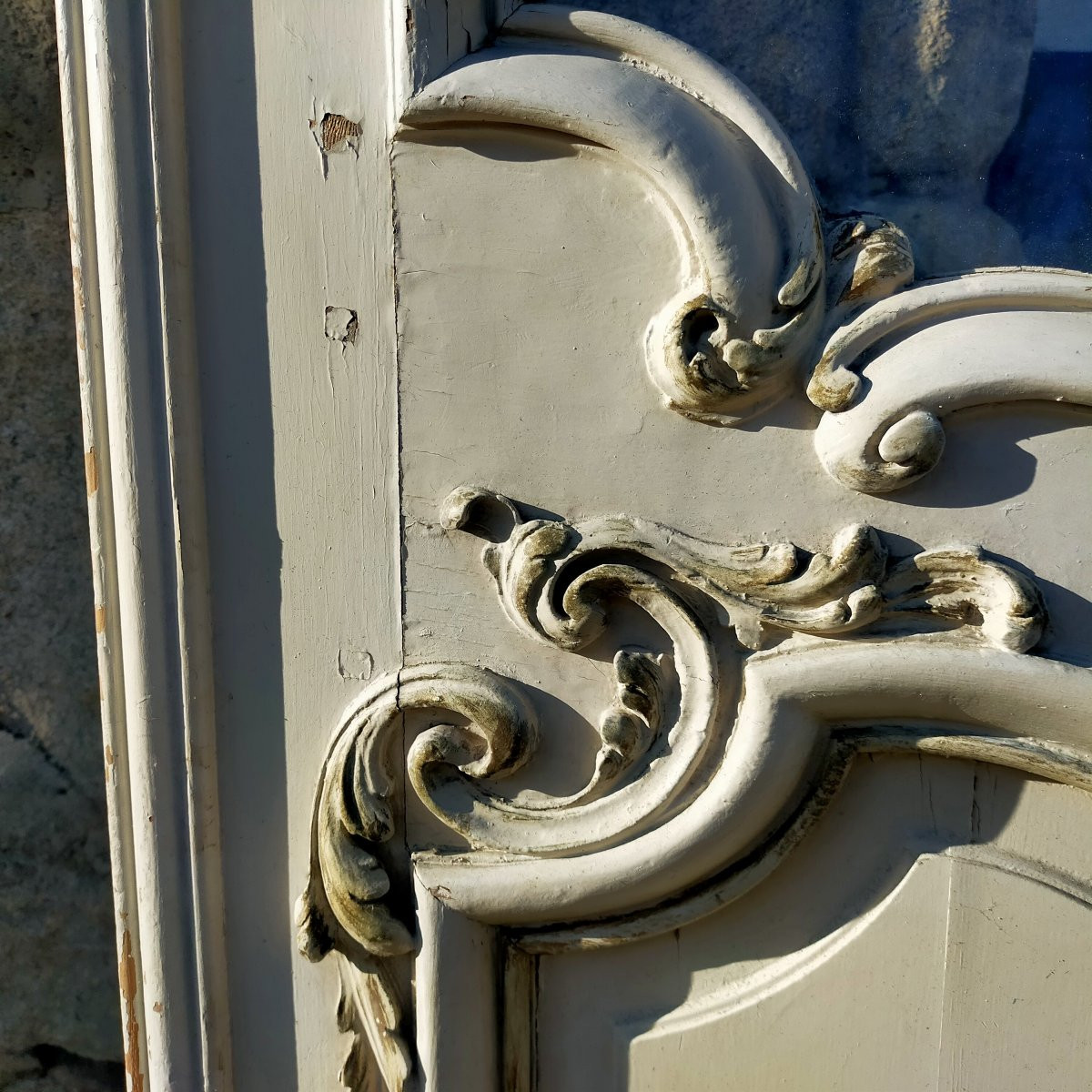 Deux paires de portes vitrées cintrées anciennes décoratives-photo-2