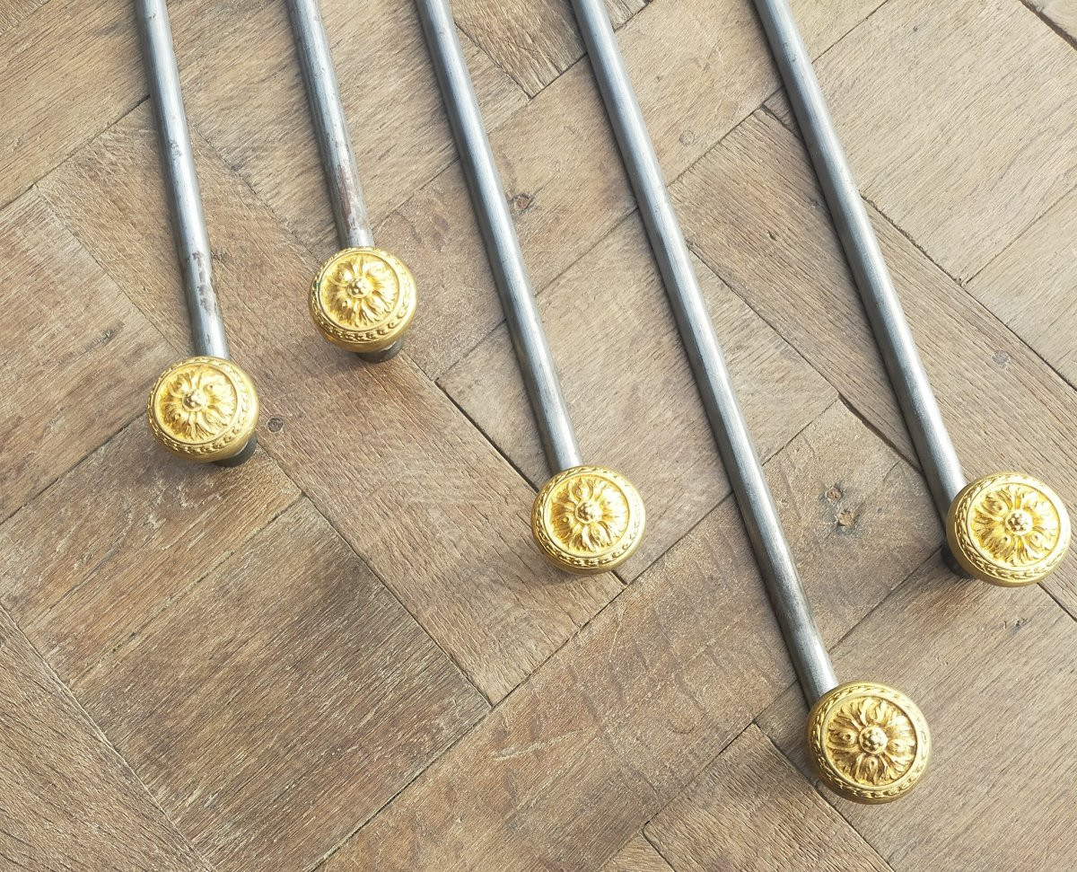 Lot de 5 verrous anciens monogrammés FT Maison Fontaine pour portes anciennes-photo-2