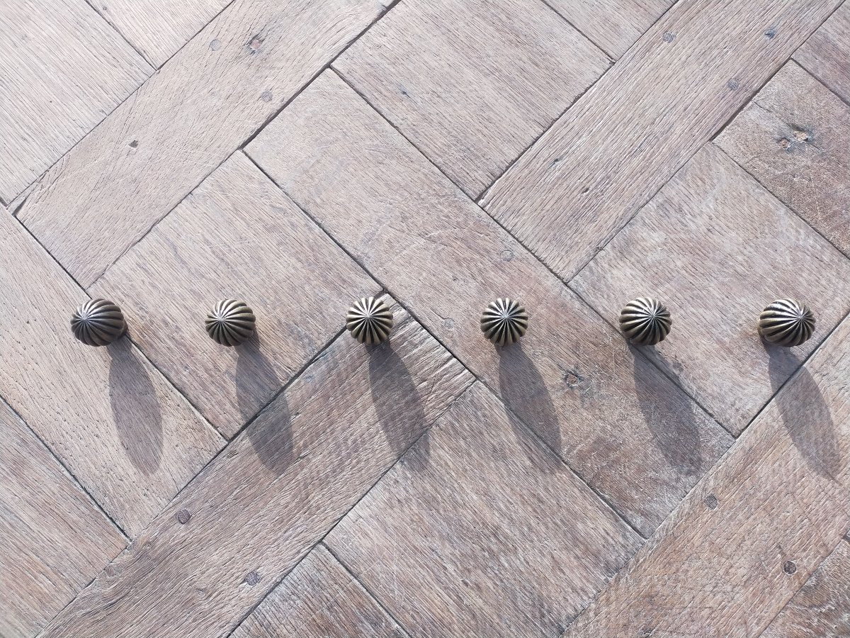 Six boutons de porte anciens en bronze Maison Fontaine catalogue Art Déco - Art Nouveau-photo-2