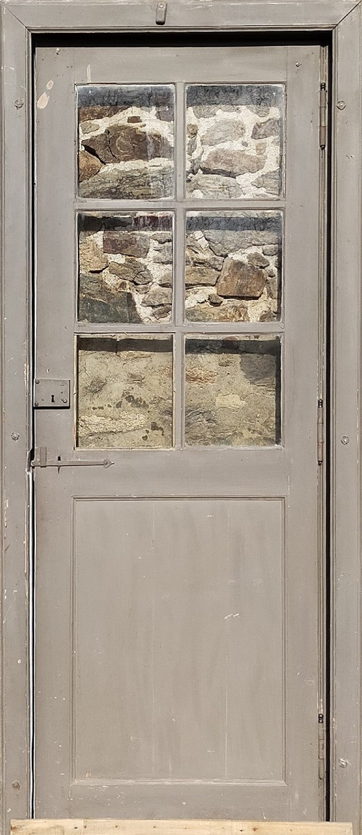 Two Similar Antique Six-pane Door Withtheir Frame