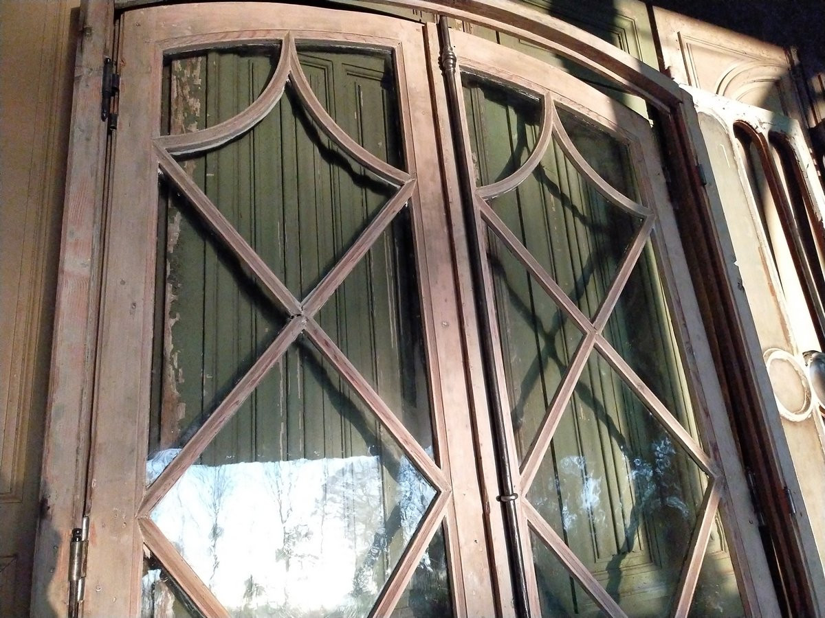 Porte Fenêtre Ancienne De Château XIXème Orangerie Atelier Loft Porte-photo-1