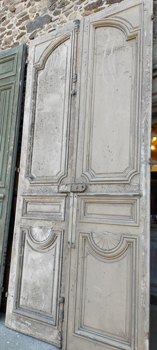 Qté 3 Grandes Double Portes Ancienne d'Apparat Pour Grands Volumes Porte Boiserie-photo-3