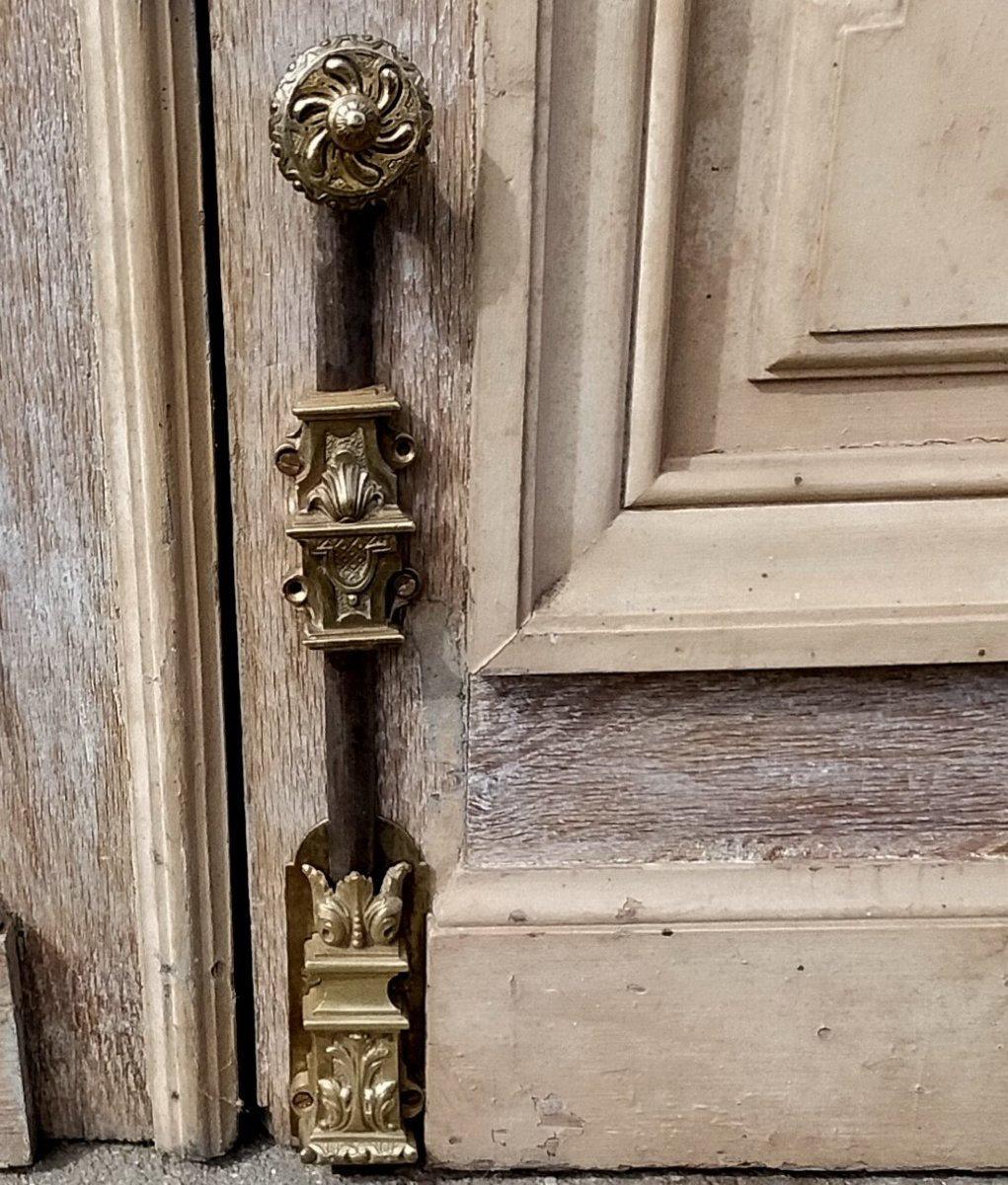 Qté 3 Grandes Double Portes Ancienne d'Apparat Pour Grands Volumes Porte Boiserie-photo-2