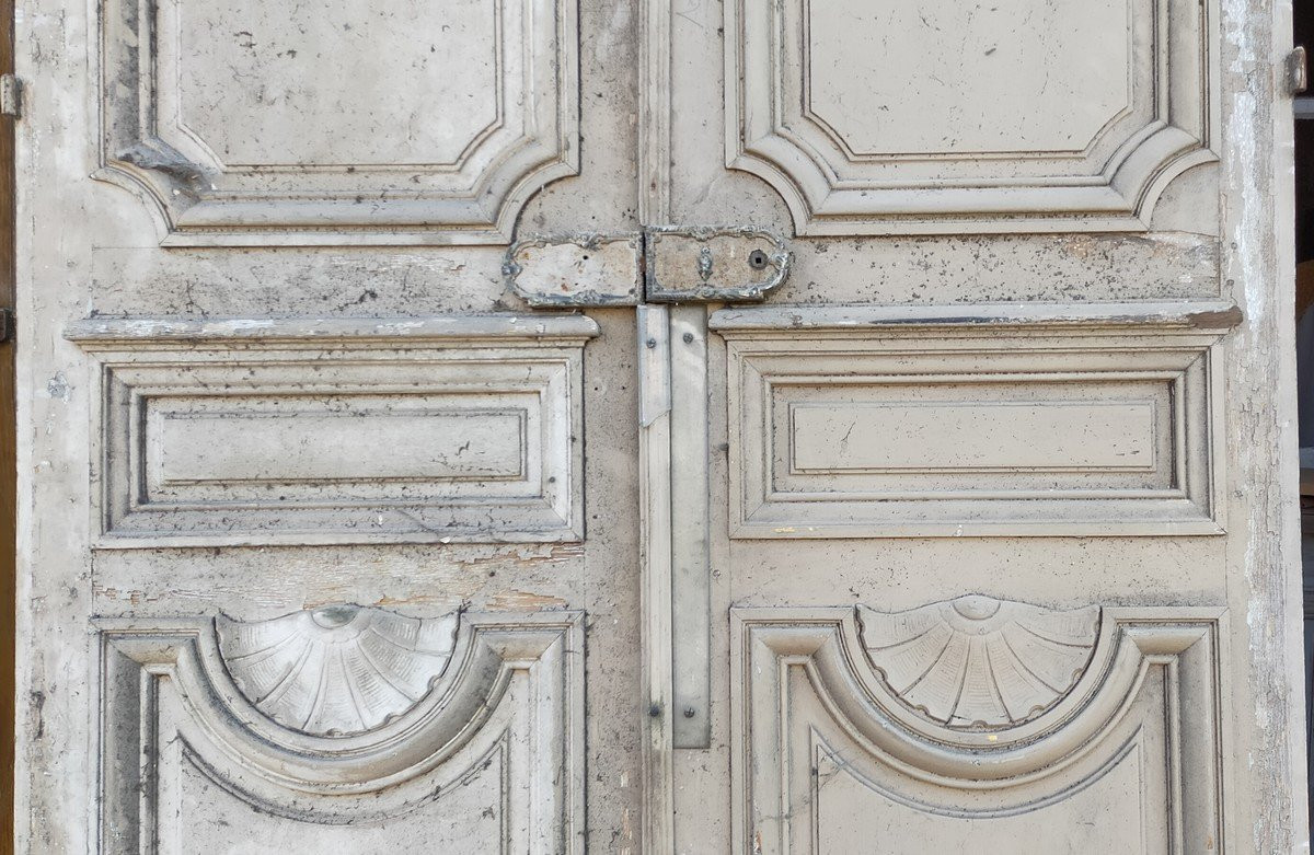 Qté 3 Grandes Double Portes Ancienne d'Apparat Pour Grands Volumes Porte Boiserie-photo-3