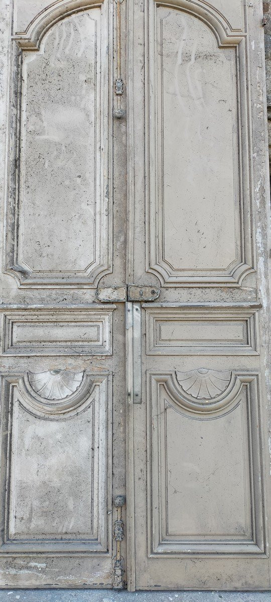 Qté 3 Grandes Double Portes Ancienne d'Apparat Pour Grands Volumes Porte Boiserie-photo-4