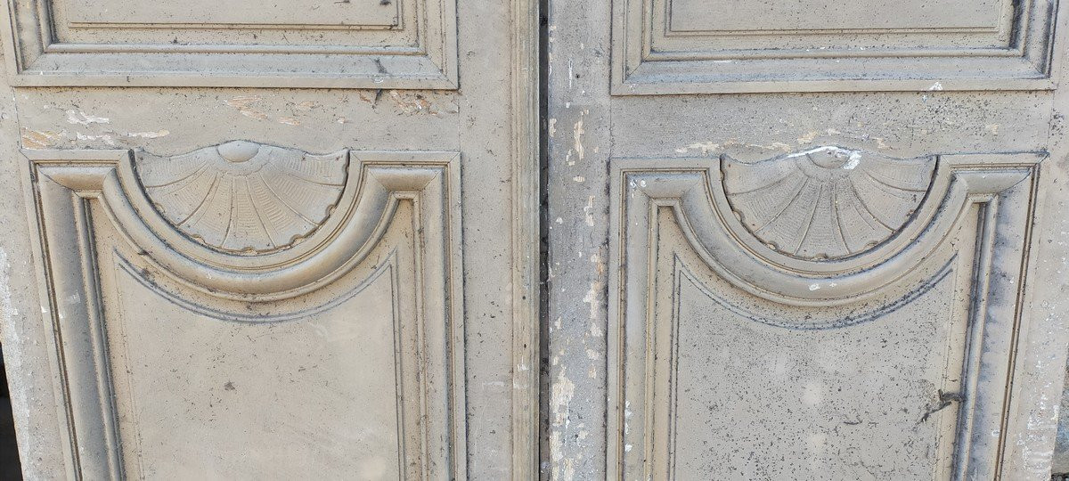 Qté 3 Grandes Double Portes Ancienne d'Apparat Pour Grands Volumes Porte Boiserie-photo-5