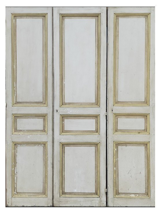 Antique Cupboard Doors Three Panels - A Total Of 49 Panels Available-photo-2