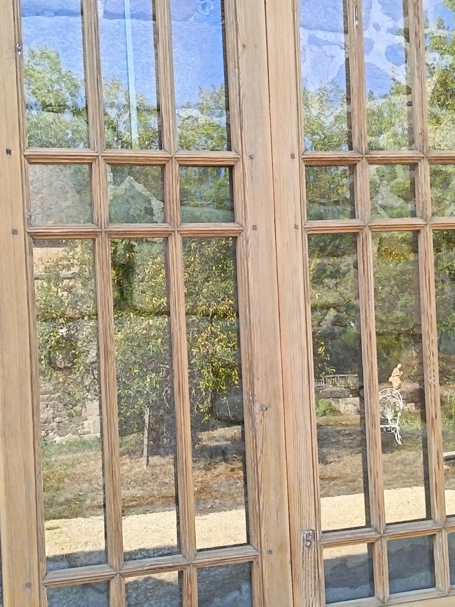 Antique Double-glazed Doors For A Library, Display Cabinet, Or Loft Workshop-photo-3