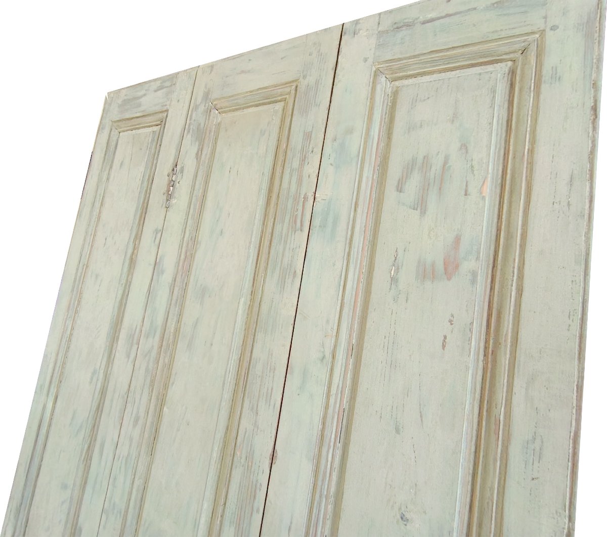 Two Sets Of Three 18th-century Period Cabinet Doors With Wood Paneling, For A Total Of 6 Panels-photo-4