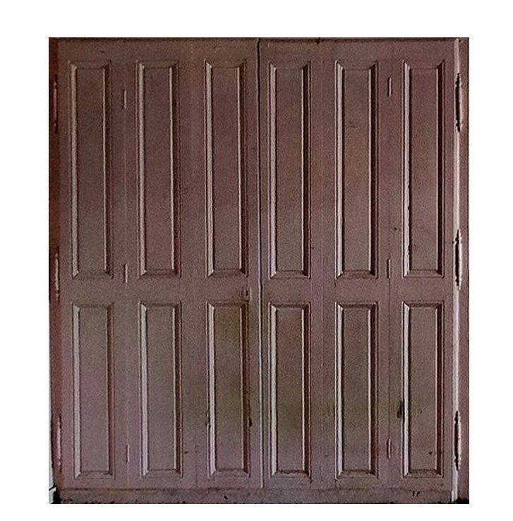 Two Sets Of Three 18th-century Period Cabinet Doors With Wood Paneling, For A Total Of 6 Panels-photo-5