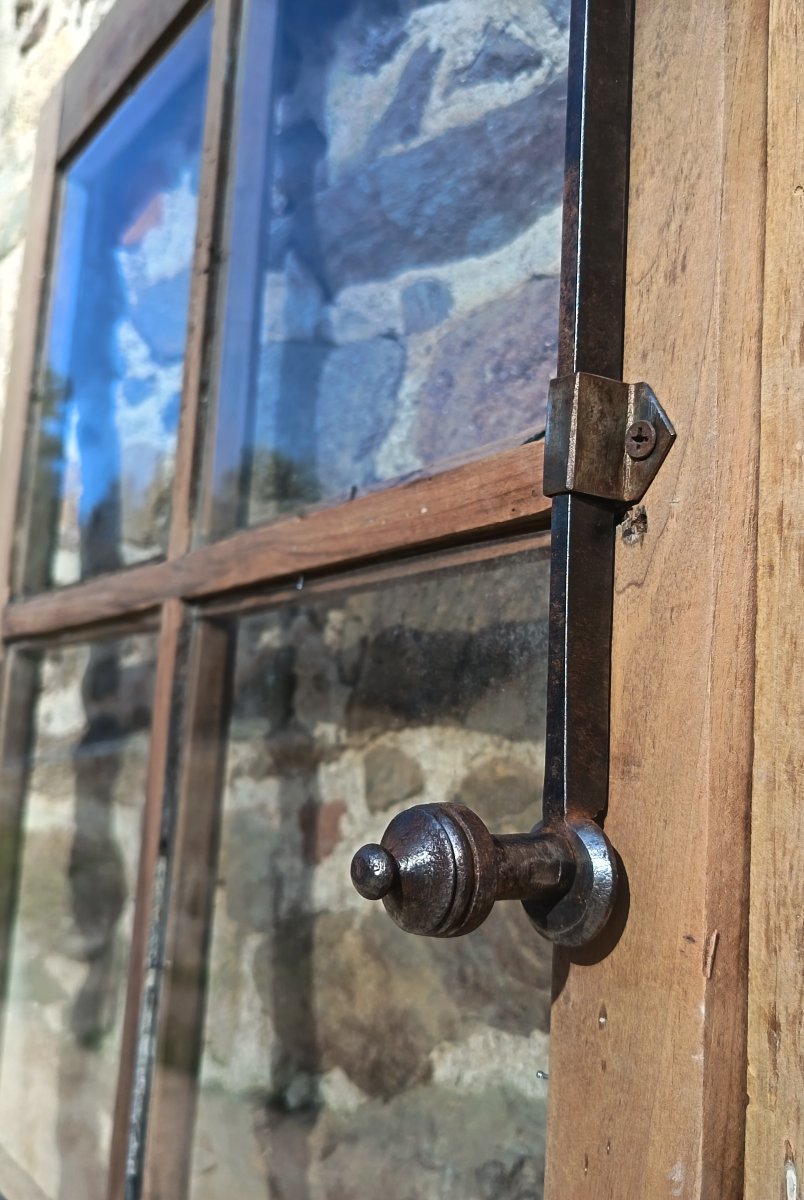 18th-century Double Glass Door With 10 Panes And 18th-century Ironwork-photo-1