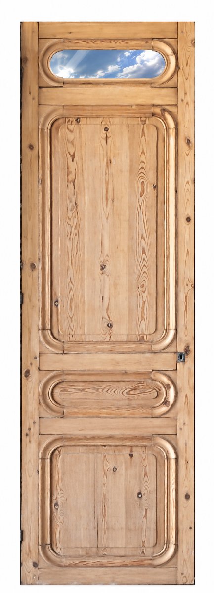 Antique Art Deco Door With A Glass Panel On The Upper Section-photo-3