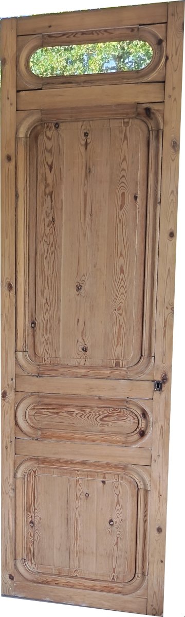 Antique Art Deco Door With A Glass Panel On The Upper Section-photo-4