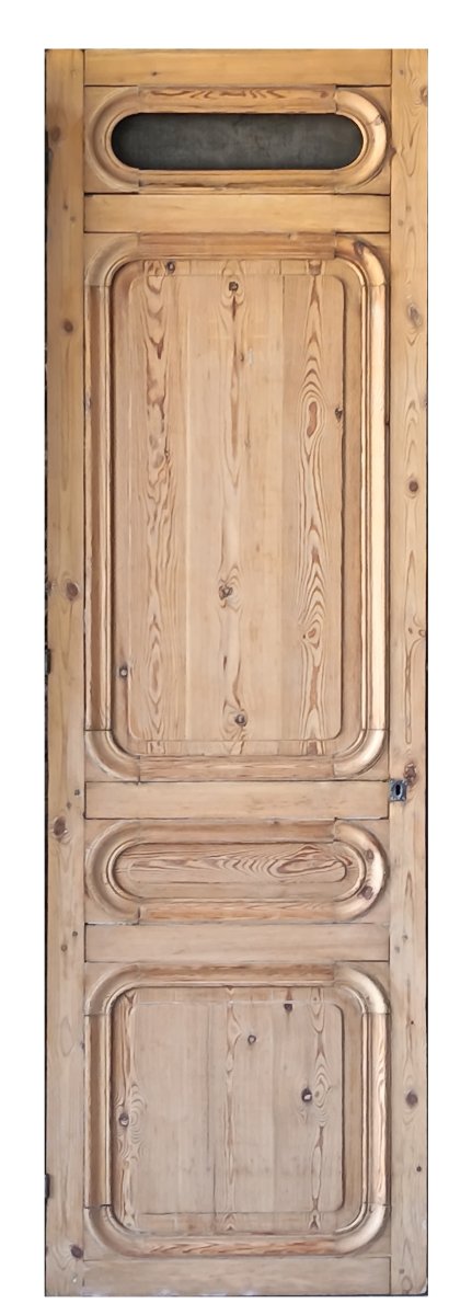 Antique Art Deco Door With A Glass Panel On The Upper Section