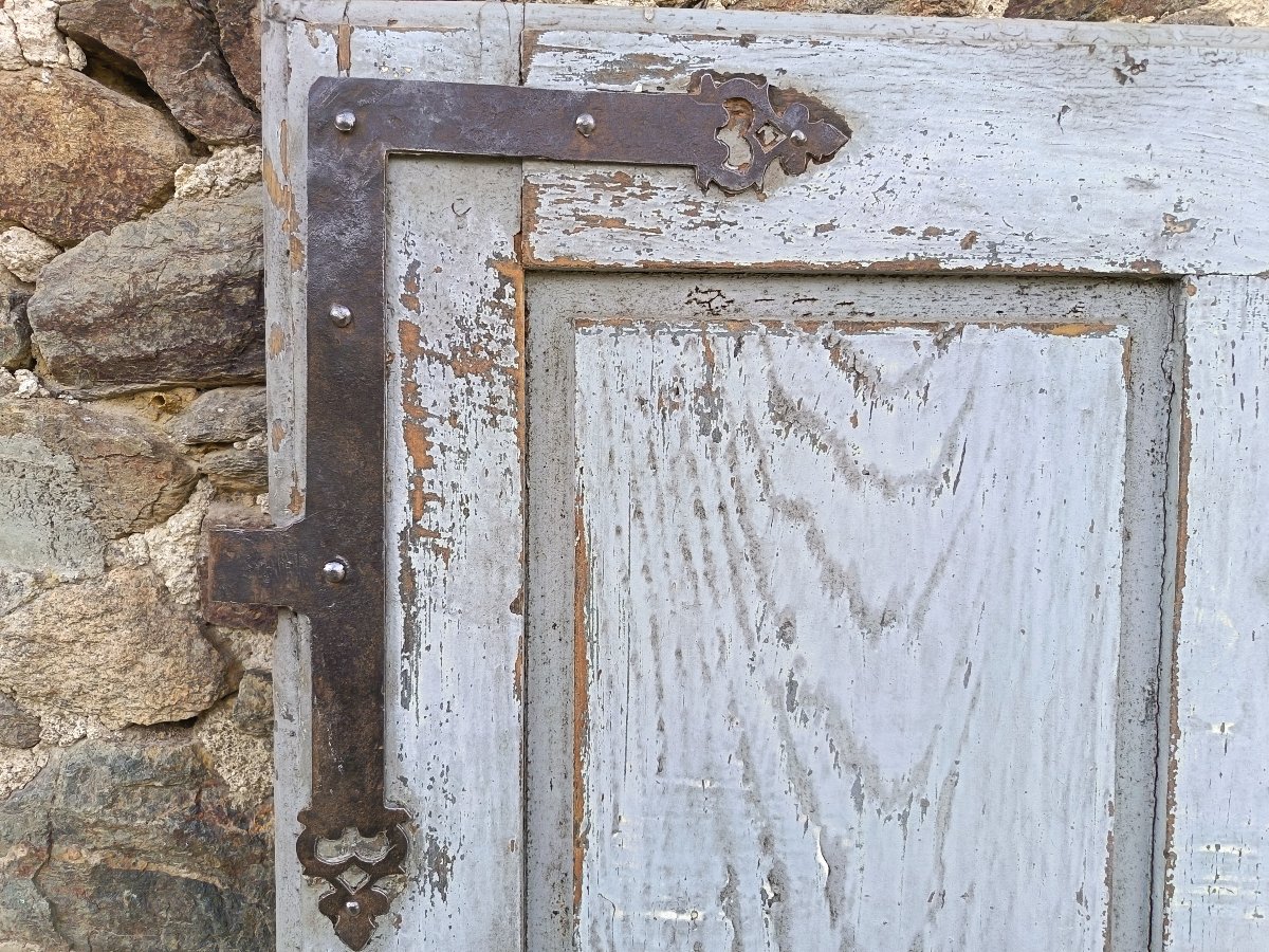 Porte ancienne en chêne époque XVIIIème 5 panneaux-photo-4