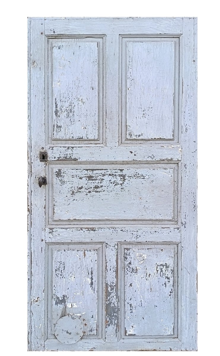 Porte ancienne en chêne époque XVIIIème 5 panneaux-photo-3