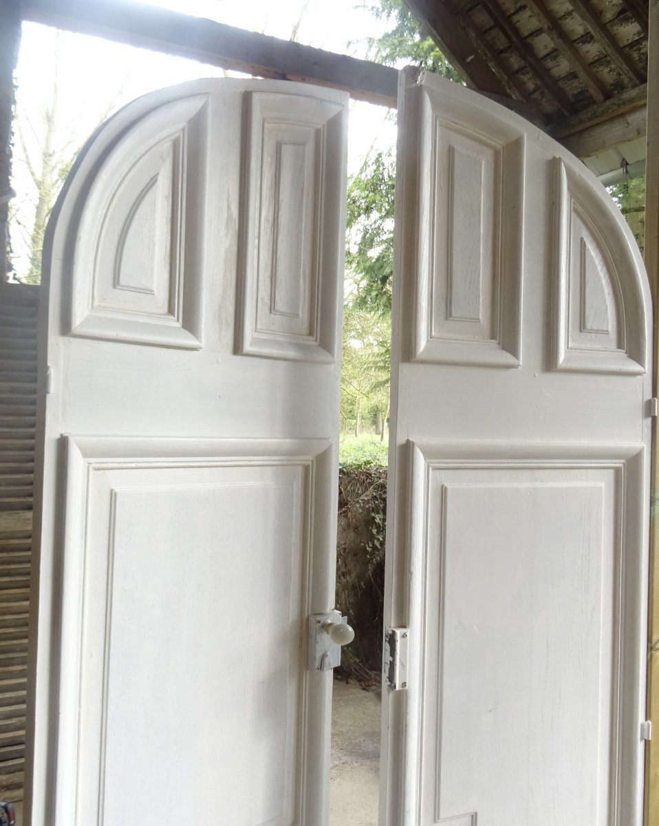 Double Antique Door XIXth Haussmann Curved Period-photo-3