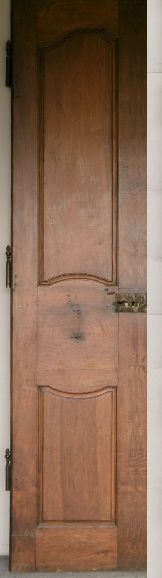 Large 18th Century Old Door In Blond Walnut Woodwork Doors-photo-3