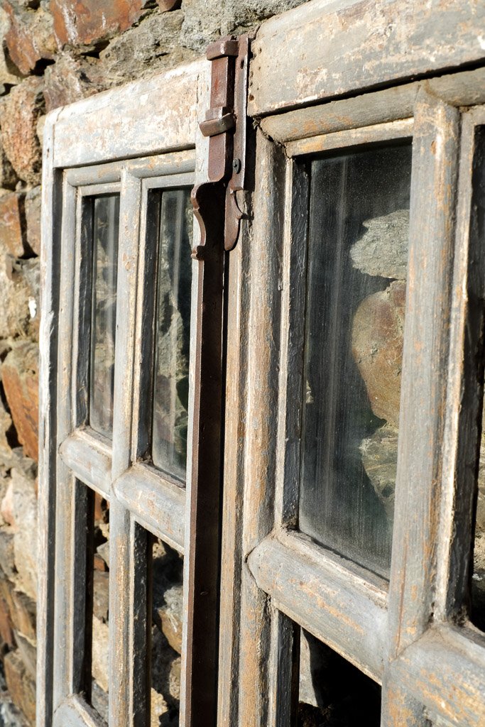 Ravissante Fenêtre Ancienne d'époque XVIIIème  Chêne Porte Vitrine Bibliothèque-photo-2