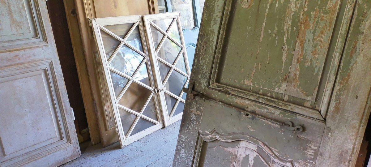 Transom And Old Oeil De Boeuf Glazed Door And Window Old Woodwork Doors-photo-2