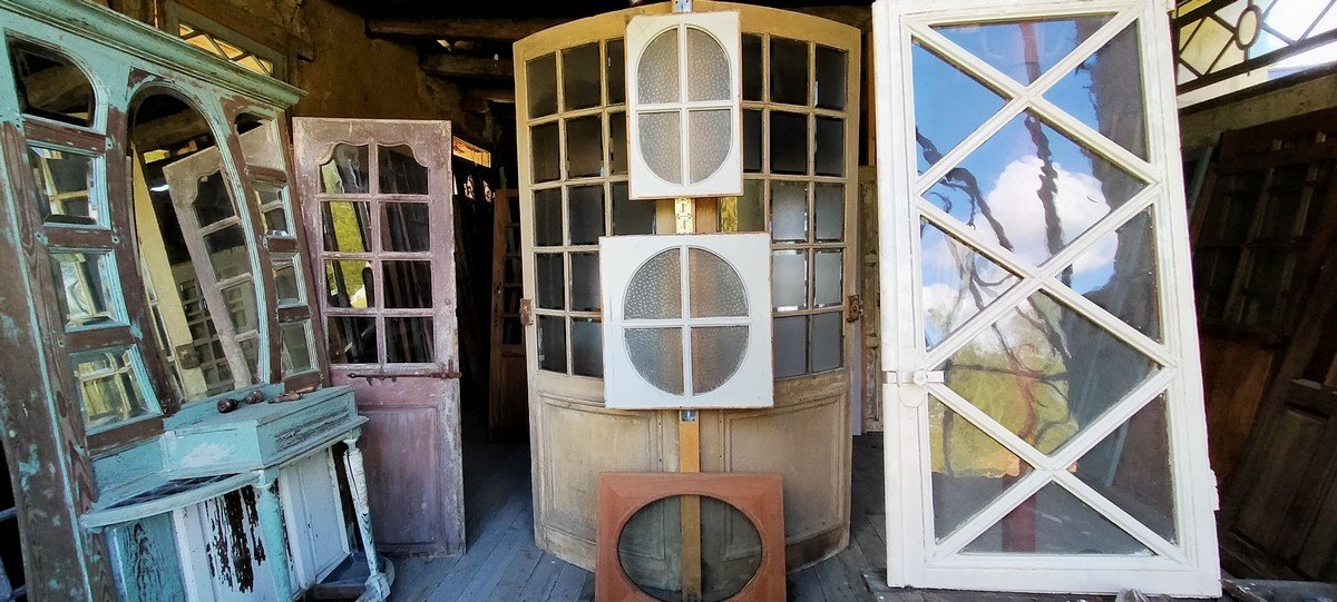 Transom And Old Oeil De Boeuf Glazed Door And Window Old Woodwork Doors