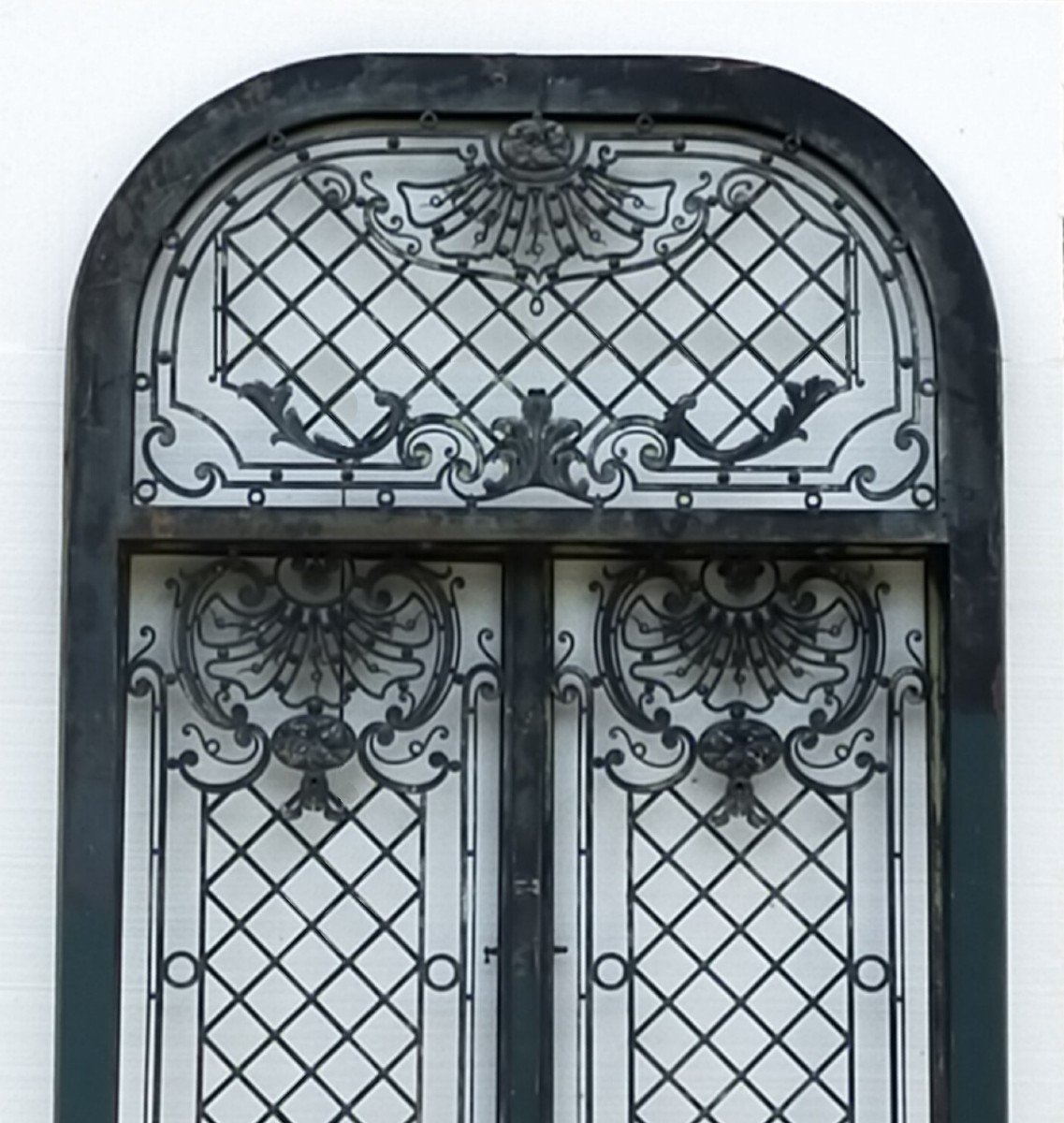 Vendue - Superbe Porte d'Entrée Ancienne 1880 Fer Forgé Croisette Cannes Prestigieux Portes-photo-2