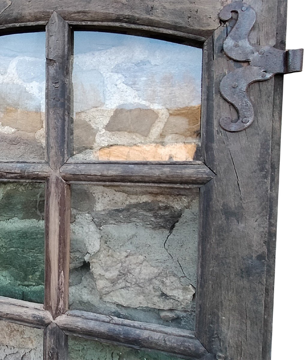 Pair Of Old 17th Century Oak Window Door Showcase Library Doors Woodwork-photo-2