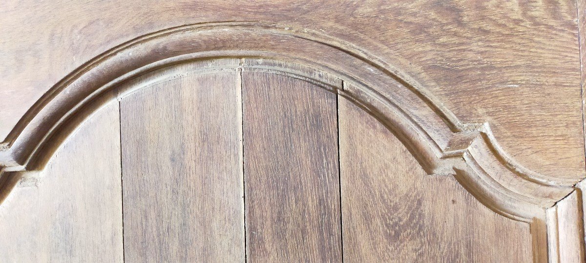 18th Century Woodwork Panel In Oak Old Door-photo-2