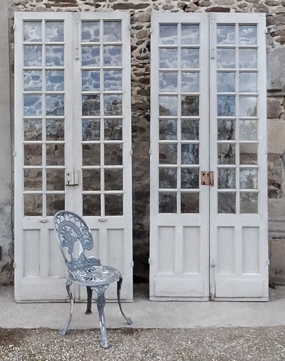 Trois Grandes Portes Fenêtres Ancienne Orangerie Atelier Loft Déco Magasin Porte -photo-2