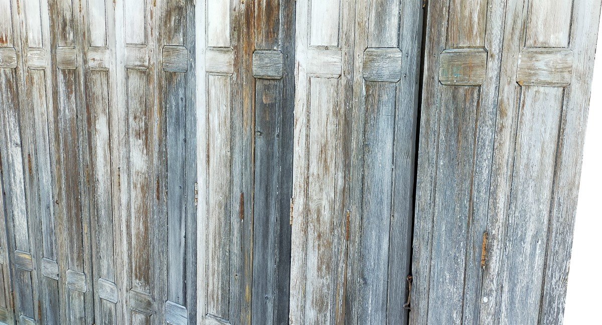 Superb Set Of Nineteenth Shutters With Their Old Patina Door Woodwork Shutter Doors-photo-3