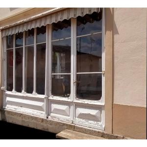 Large Old Showcase Of Shop Store Door Window Workshop Loft 1/2