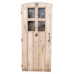 Old Barge Door In Solid Wood Cellar Attic Workshop Loft