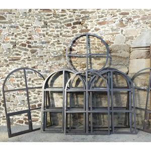Verrières Anciennes Cintrées Portes Fenêtres Fer Forgé Atelier Orangerie Loft