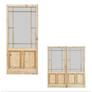 Deux Anciennes Larges Portes Vitrées De Magasin Boutique Cloison Vitrée Pose Galandage Atelier
