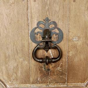 Grand Heurtoir Marteau de Porte Ancien d'Epoque XVIIIème et son Enclume