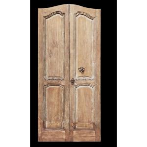 Antique Double Communicating Door From The 18th Century With Superb Ironwork And Woodwork