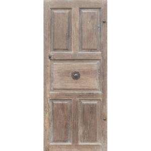 Antique Oak Door From The 18th Century And Its Woodwork And Ironwork