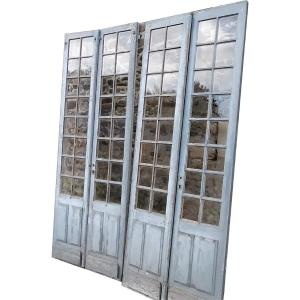 Trois Grandes Portes Fenêtres Ancienne Orangerie Atelier Loft Déco Magasin Porte 