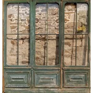 Grande Porte Fenêtre Ancienne De Magasin Loft Atelier Cloison Vitrée Vitrine Portes