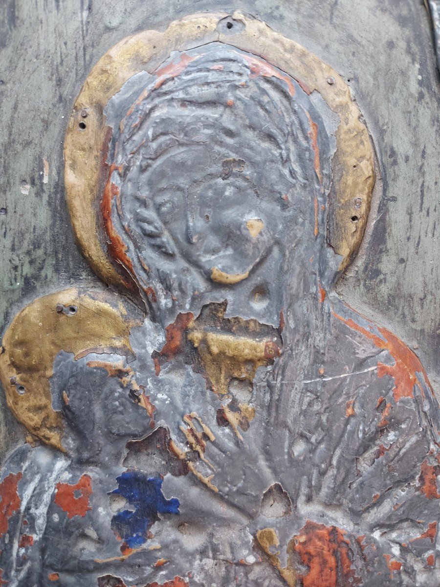 Virgin And Child Lead 17th Century-photo-2