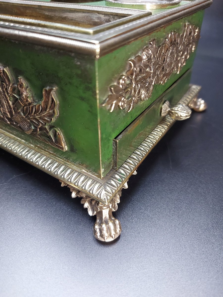 Inkwell Forming Writing Desk Period Early 19th Century-photo-2